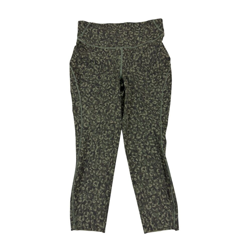 Lululemon Green Camo Ankle Zip Leggings Size 10 - Picture 2 of 7